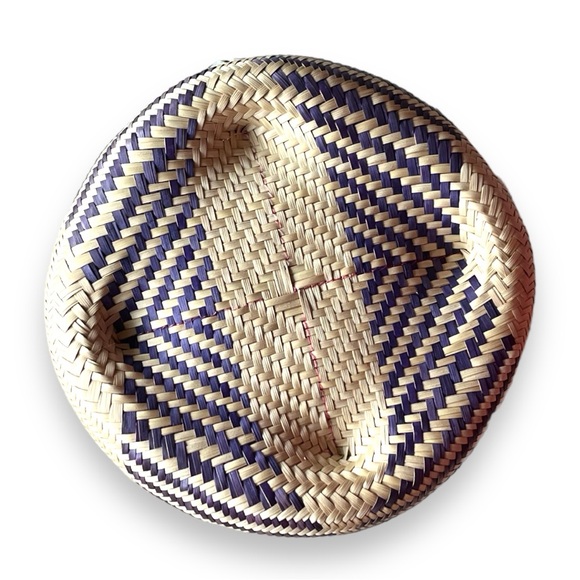 VTG Southwestern Geometric Purple Pattern Woven Basket | Great for Wall Hanging! - Picture 7 of 13